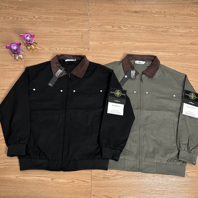 Stone Island 石头岛底特律铆钉翻领工装夹克外套 甄选品质 实拍可见 面料采用高品质优质水洗面料 多处机能铆钉设计 整件二本针走线 机能工装日系风十足