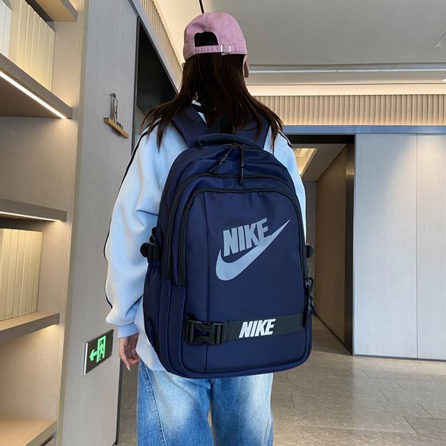 Nike耐克 街头潮流休闲双肩包男女同款大容量运动旅行背包高中大学生书包电脑包 尺寸:47×32×21