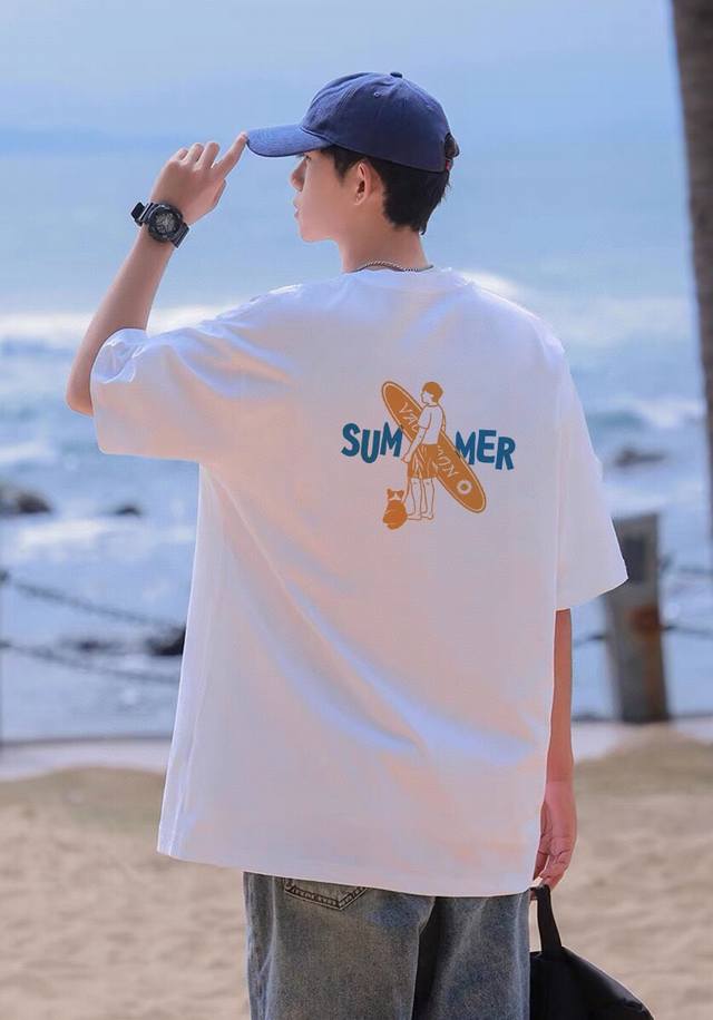 260G重磅纯棉 Nike 耐克 小字Logo Summer 夏日冲浪 短袖T恤 男女同款 半袖 情侣款 面料工艺： 1.260G重磅纯棉，100%棉，恰到好处