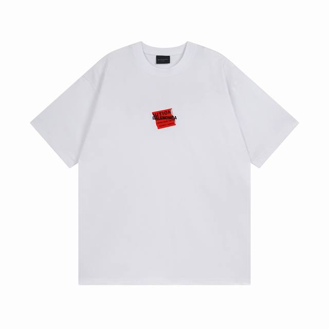 Balenciaga 巴黎世家2025 Ss 最新前后字母Logo刺绣胶带压胶短袖T恤 本市场No.1的质量 真正天花板品质 全部原版开发注意细节图 避免被盗图