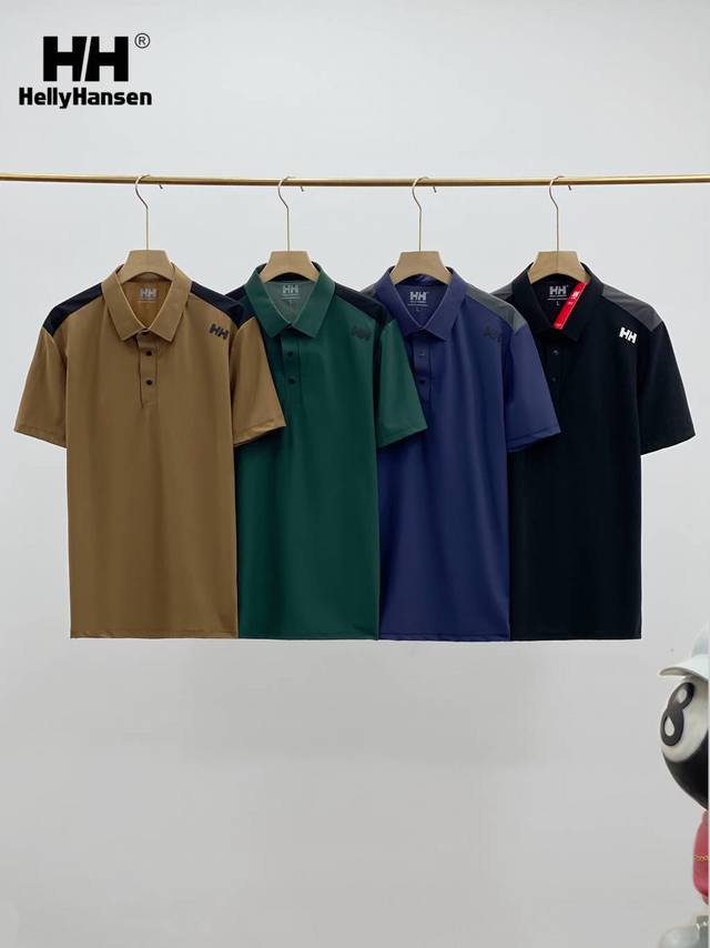 Helly Hansen Hh海丽汉森男款夏季冰丝无痕柔软舒适拼色Polo衫T恤。该品牌的设计理念注重功能性、舒适性和时尚性，为户外运动爱好者提供全面的保护和舒