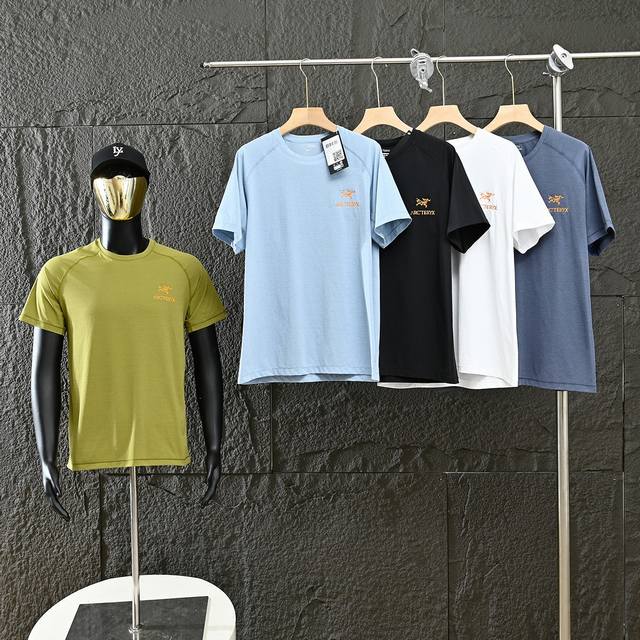 Arc'teryx 始祖鸟圆领刺绣冰棉短袖T恤清透舒适上衣 柔韧、耐磨、 吸湿、排汗、轻盈且触感柔软凉爽！！！棉质的舒适穿着体验！弹力十足、轻柔贴身具有良好的伸