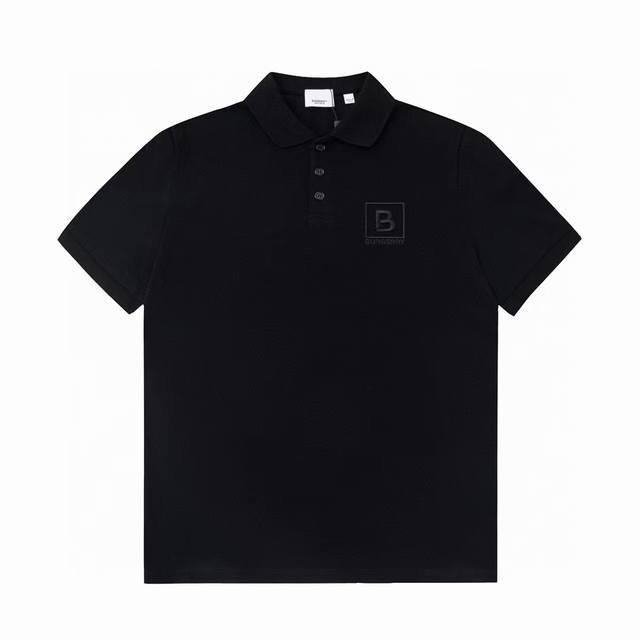 高版本 Burberry 巴宝莉新款Polo 纯棉珠地面料 进口绣花机出品 立体垫胶绣 定制激光纽扣 全套辅料齐全 颜色:黑色 白色 码数：M L Xl