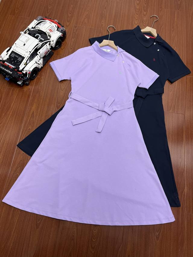 哈吉斯Hazzys官方女子连衣裙2025年夏季新款长裙多彩宽松休闲T恤裙子 简单纯色小刺绣Logo连衣裙 将好穿与舒适做饭极致！ 优质珠地棉面料 布面纹理清晰自