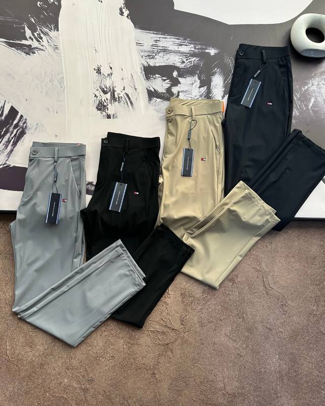 上新 Tommy 汤米男士专柜主打高定款冰丝西装裤！！ 2025新款现货 原厂独家定制面料，定制辅料，精工细作 面料--高端牛奶丝锦氨混纺这个面料不是可以轻易做