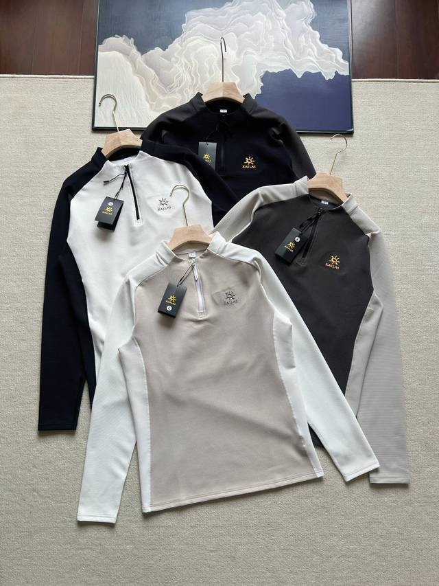Kailas 凯乐石25Ss春季拼色刺绣半拉链户外休闲长袖！ 国内官罔同步在售。一款弹性舒适的休闲款式，让运动健身时 更加舒爽有型，弹力 无束缚！ 胸前立体刺绣
