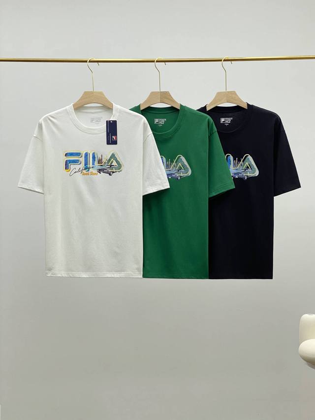 张艺兴同款 Fila 斐乐官方男子短袖衫运动T恤夏季新款！ Inspiration×设计灵感，，浪漫加州夏日度假指南，设计灵感来源于加州迷人的海岸风光将海滨落日