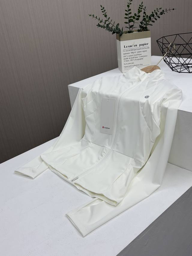 Upf +，顶级氨纶高分子聚酯抗光热，超薄不透不闷，Lulu2025新款女士氨纶立领防晒衣，冰蛮骑行防晒服，户外防紫外线空调开衫！双拉头上下可拉哦，专业级的东西