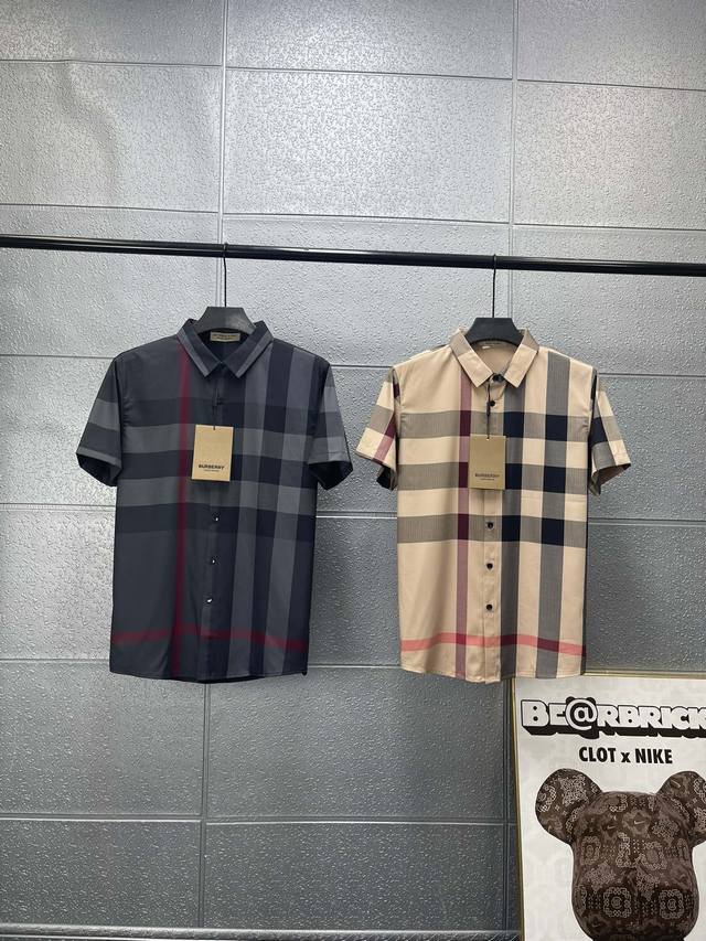 巴宝莉 Burberry经典款格子商务休闲短袖衬衫. 区别市场货高品质面料 贵有贵的价值.经典配色，历久而新！简约不简单，阳光型男，街头风格，雅痞绅士，任何风格