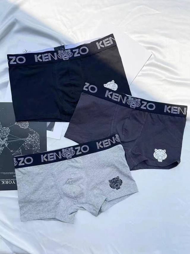Kz虎头一盒3条礼盒装男士内裤黑、浅灰、深灰~经典配色简约大气,性价比极高！全网独家首发~不容错过的一款！品质方面真心没的说！内裤这方面不多说~每个人必须要有的