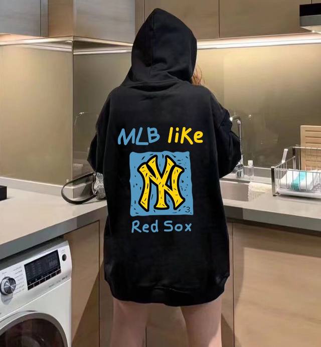 Mlb Yankees-Ny水彩涂鸦春季连帽卫衣 本款采用新疆长绒棉纯棉面料，不起球不褪色不变形，质量超级好，柔软的让你爱不释手，布料挺实，绝对厚实，打底单穿都