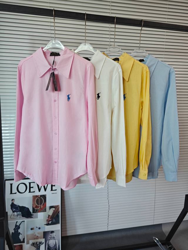 Ralph Lauren 拉夫劳伦女款天花板亚麻衬衫四色，特别是浅Baby蓝，更有夏季的感觉 但是这个Baby蓝真的太可了，好喜欢的感Jio白色亚麻肯定也不需要