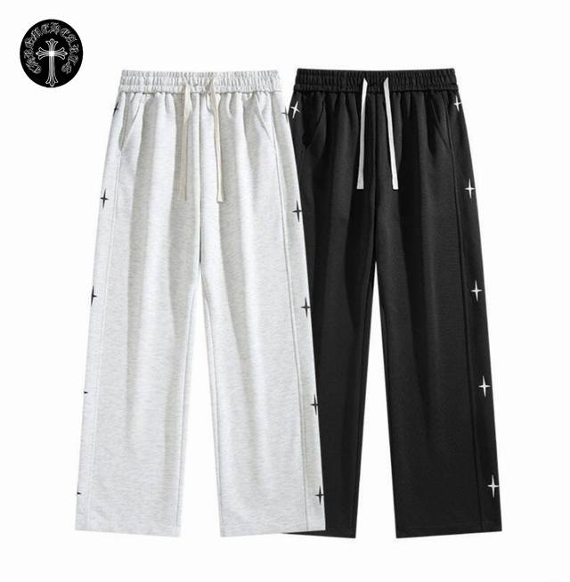 上新 ！！ ！！！ 克罗心Chrome Hearts 高品质Ins港风星标插边个性运动时尚束脚卫裤 男女同款 设计灵感源于哥特泰银式的设计风格 融合摇滚朋克 街