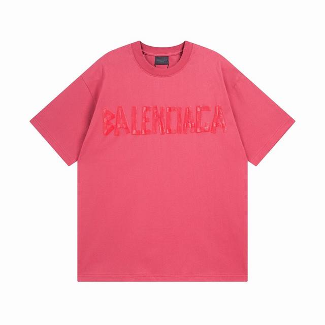 Balenciaga 巴黎世家2025 Ss 经典胶带拉浆印花短袖T恤 本市场No.1的质量 真正天花板品质 全部原版开发注意细节图 避免被盗图商家混发 正确2