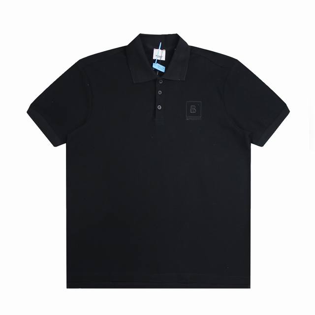 Burberry博柏利 纯色B标字母图案短袖Polo衫 三色齐发 黑色 白色 藏青 面料采用进口双纱珠地网眼透气面料克重220克 纹路清晰不易起皱 纯棉材质！