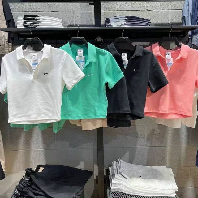 Nike 耐克短袖女子修身T恤刺绣高尔夫翻领Polo衫休闲运动高腰上衣Dv7885 颜色：黑色 白色 尺码:S M L Xl 2Xl Dv7885 S 肩宽 3