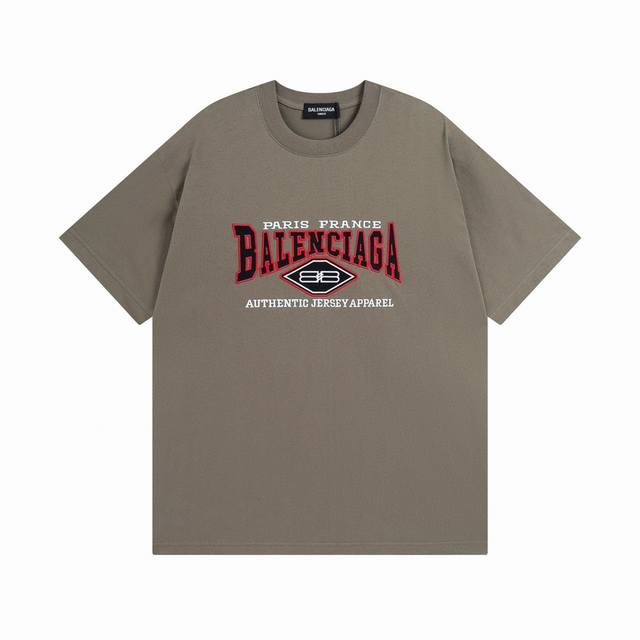 Balenciaga 巴黎世家2025 Ss 经典Bb字母Logo刺绣水洗做旧短袖T恤 本市场No.1的质量 真正天花板品质 全部原版开发注意细节图 避免被盗图
