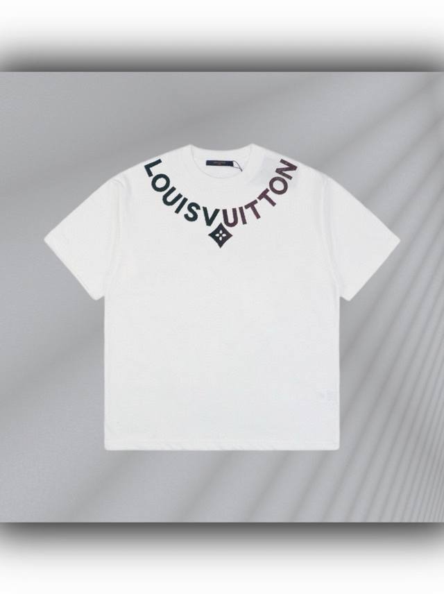 顶级最高版本 Lv路易威登Louis Vuitton 驴家1V 经典项链牙刷绣字母半袖T恤短袖 男女同款 情侣款 宽松版型 最高版本 原版面料 高版本 高品质