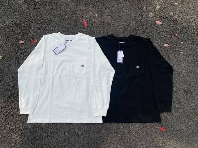 The North Face北面紫标7Ozpocket 圆领口袋长袖T恤 针织纯棉高克重男士长袖T加口袋装饰刺绣Logo演绎日式休闲街头风格。 长袖口袋T恤，1
