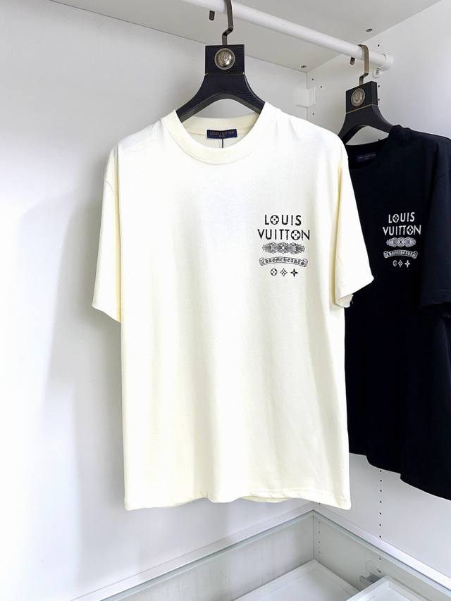 顶级最高版本 Lv路易威登Louis Vuitton 驴家1V 经典联名克罗心图案圆领半袖T恤短袖 男女同款 情侣款 宽松版型 最高版本 原版面料 高版本 高品