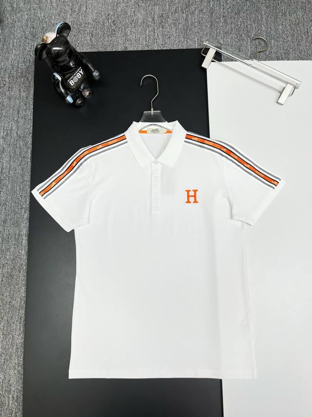 Hermes 爱马仕 刺绣新款Polo衫 原版面料 原版订制辅料 官方同款 采用210克丝光珠地棉，定制 同缸染面料 手感非常舒服爽滑 版型挺阔有型 一线品牌代