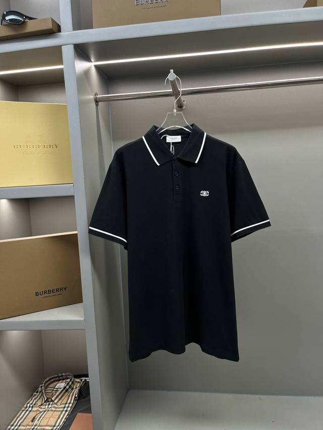 Celine 赛琳 凯旋门刺绣新款Polo衫 原版面料 官方同款 采用210克纯棉珠地面料，定制 同缸染面料 手感非常舒服爽滑 版型挺阔有型 一线品牌代工厂P出