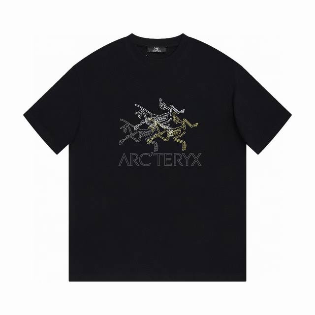 Archery 始祖鸟 印花Logo圆领短袖T恤男女同款 吊牌 领标 水洗唛 三标齐全 定织定染280克精梳棉面料 尺码：S-Xxl 颜色：黑色，白色