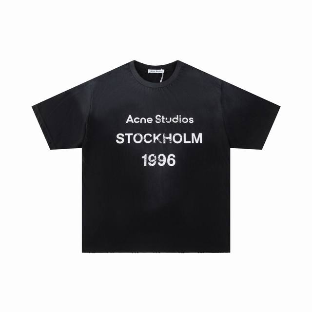 23Ss Acne Studios 1996经典破坏纪念短袖T恤系列 面料采用2原版40%麻60%棉面料轻微褪色做旧 ，全边磨破 谁穿谁好看系列各大明星同款 杨