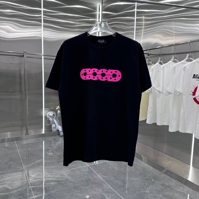 Good 2025春夏新款 260克短袖T恤 发泡印花工艺 男女同款 S M L Xl Xxl 五个码 黑色 白色
