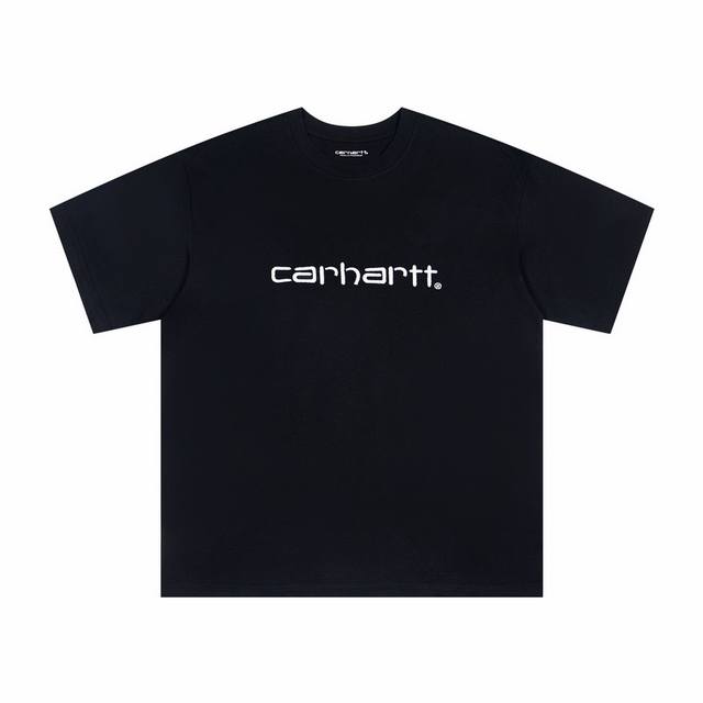 8803# 现货发售 Carhartt Wip 卡哈特 经典款卡哈特Logo字母刺绣短袖 颜色：黑 白 杏 绿 灰 码数：S M L Xl 面料：潮牌双纱260