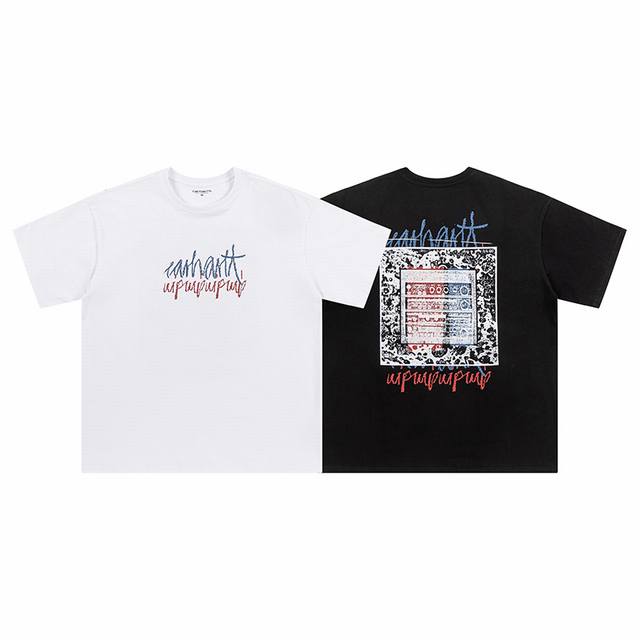8829# 现货发售 Carhartt Wip 卡哈特 24Ss官网同步发售新款前后印花男女同款短袖T恤 颜色：黑 白 码数：S M L Xl 面料：16支纯棉