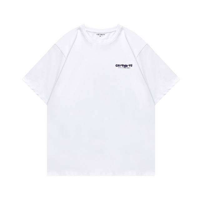 8810# 现货发售 Carhartt Wip 卡哈特 24Ss官网短袖街头风慎墨字母图案宽松T恤夏季新品 颜色：白 黑 码数：S M L Xl 面料：双纱23