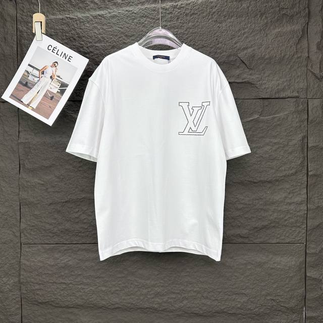 驴家2025新款烫钻字母Logo情侣款短袖T恤 高版本高版本 原版面料 数码直喷印花工艺 网红明星同款 高版本 高 品质 面料采用300克纯棉面料 手感超级舒服