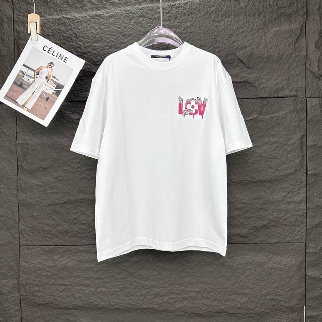 驴家2025新款烫钻印花字母Logo情侣款短袖T恤 高版本高版本 原版面料 数码直喷印花工艺 网红明星同款 高版本 高 品质 面料采用300克纯棉面料 手感超级