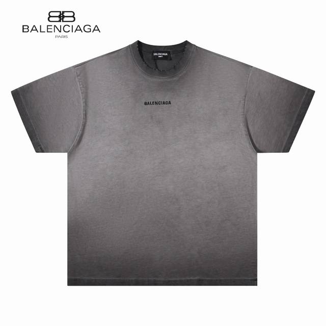 原单 款号：Bl032 上新 Balenciaga & 巴黎世家25Ss Blcg 经典Logo款 美式水洗做旧宽松短T恤- 经典基础刺绣小标新恤 采用双纱精梳