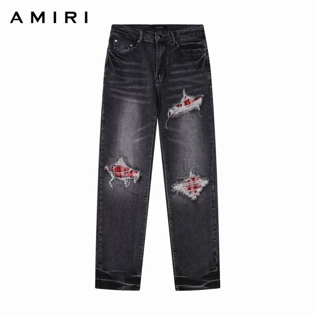 原单 款号：A101 上新 Amiri 水洗破洞补丁高街修身牛仔裤长裤- Amiri音译为埃米尔，是创始人的名字，Amiri的创始人Mike Amiri从小就在