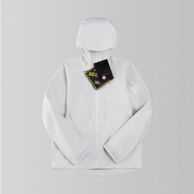 始祖鸟 Alpha系列 Sv 第7代 顶级全溢胶版本 配备搜救器Arcteryx Gore-Tex Pro 刺绣Logo图案休闲运动连帽拉链硬壳冲锋衣 Gore