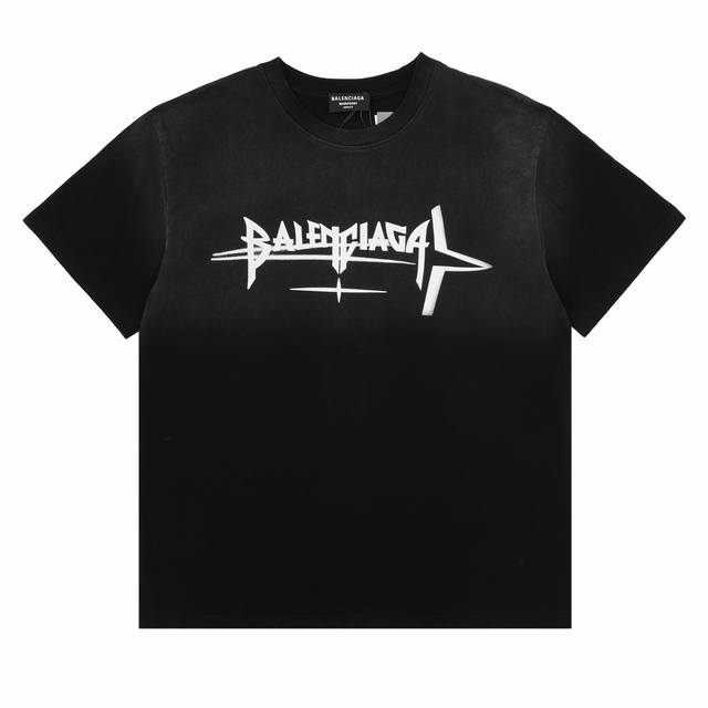 Balenciaga巴黎世家 水洗字母印花圆领T恤 Size：S-L