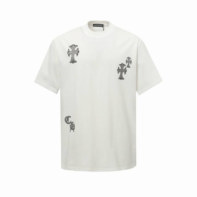 克罗心高品质重工光涂层工艺印花，高密度针织，面料280克双纱，1*1双螺纹，柔软不易起皱，Os版型比较慵懒的松垮感，男女同款 颜色：黑色 白色 码数：Xs S