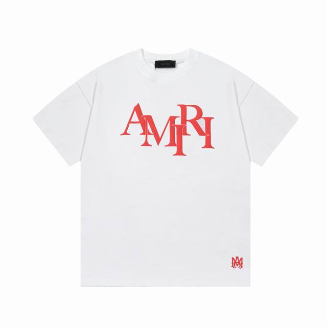 隔天到 Amiri 阿米里 经典字母～大Logo印花 Logo标识精致升级 原版面料 官方同款 短袖T恤 定制260克同缸染面料 手感非常舒服 春夏最新版本 颜