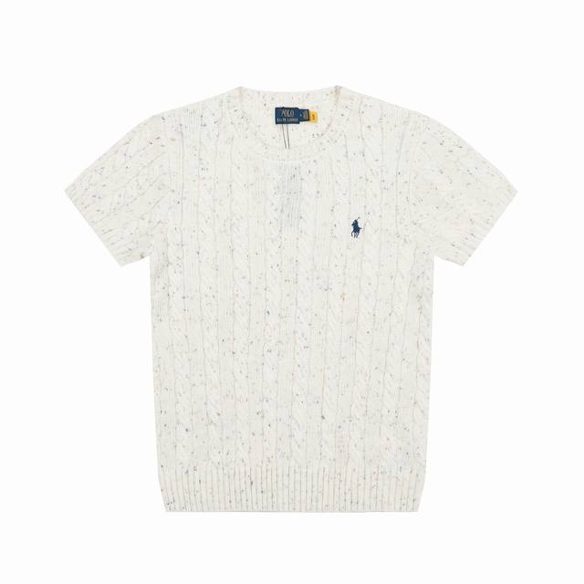 顶级品质 款号：Ds058# 全年不下架 拉夫劳伦Ralph Lauren羊毛混纺小马刺绣Logo麻花针织短袖 拉夫劳伦Ralph Lauren渐变多彩色点百搭