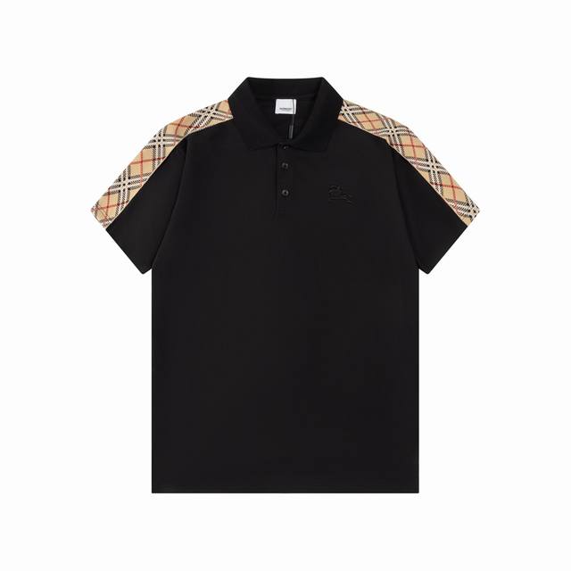 Bbr 巴博利 25Ss新款 经典斜格纹 肩织带Polo 230克重双纱全棉珠地 颜色：杏色 黑色 码数：S M L Xl Xxl