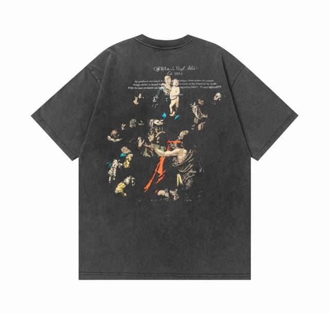 款号：K5555款 Off- White2025Ss春夏新款纯棉280G双纱纯棉男女同款短袖 不需要所谓烂大街的华丽文案 主打品质 - 进口洗褪专用双纱面料 不