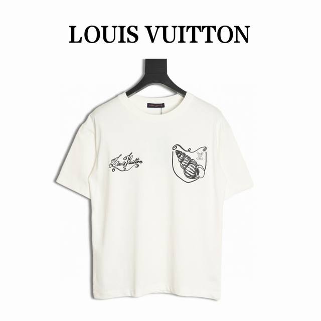 Louis Vuitton 路易威登 Lv 24Ss 海螺短袖T恤 面料采用定制240G 26支特滑双股精棉平纹高密无尘全棉布料。前幅高密度加厚，走线平整，代工