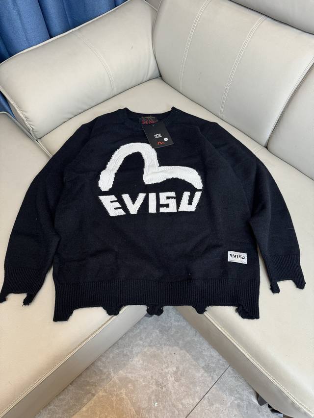 Palace 24Fw Evisu 福神 圆领 大M海鸥针织衫 毛衣# 尺码 Size S-Xl 材质羊毛混纺