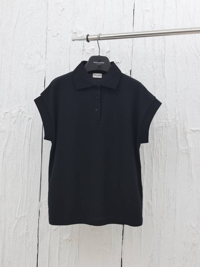 Saint Lauren* 圣罗兰新款Ysl标识刺绣Polo衫 定制珠地布，98棉2氨纶，克重270克 进口机刺绣工艺，使用先进的计算机控制系统和精密的机械部件