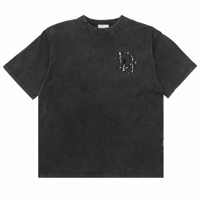 Dior 迪奥 小D刺绣破坏拼接短袖T恤 Size：S-L