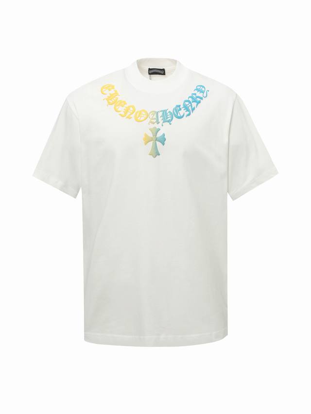 Chrome Hearts 克罗心Ch 渐变发泡印花短袖T恤 面料采用280克重精梳棉，定制32支1*1螺纹，成衣两遍水洗处理，面料舒适亲肤无异感，定制定染面料