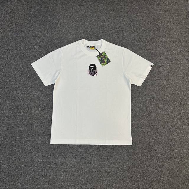 Xx278 A Bathing Ape Ss25 猿人字母印花图案270克克重麻棉面料 Zp开版情侣款：S Xxl 黑色 白色