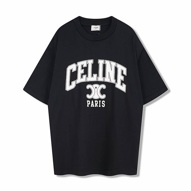 Celine凯旋门2025Ss春夏新款印花Logo字母圆领短袖 简单的配色最好穿最好搭 男女同款 原版开发 真正做到一比一出货 码数Size:Xs S M L
